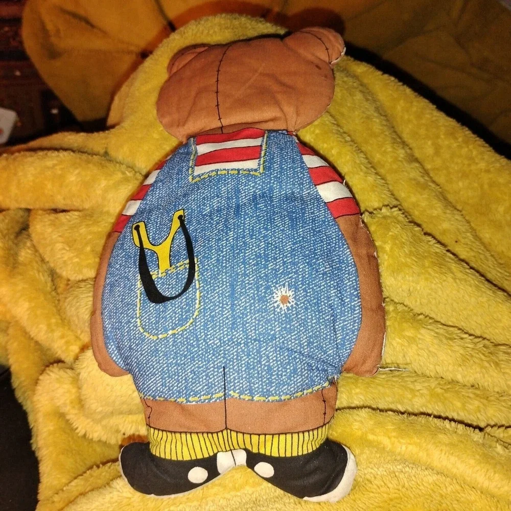 Vtg Handmade Baby Bear Plush Toy Pillow 10.5